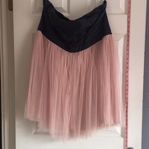 Faux leather and tulle dress